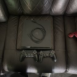 PS4 Slim With Two Controllers 