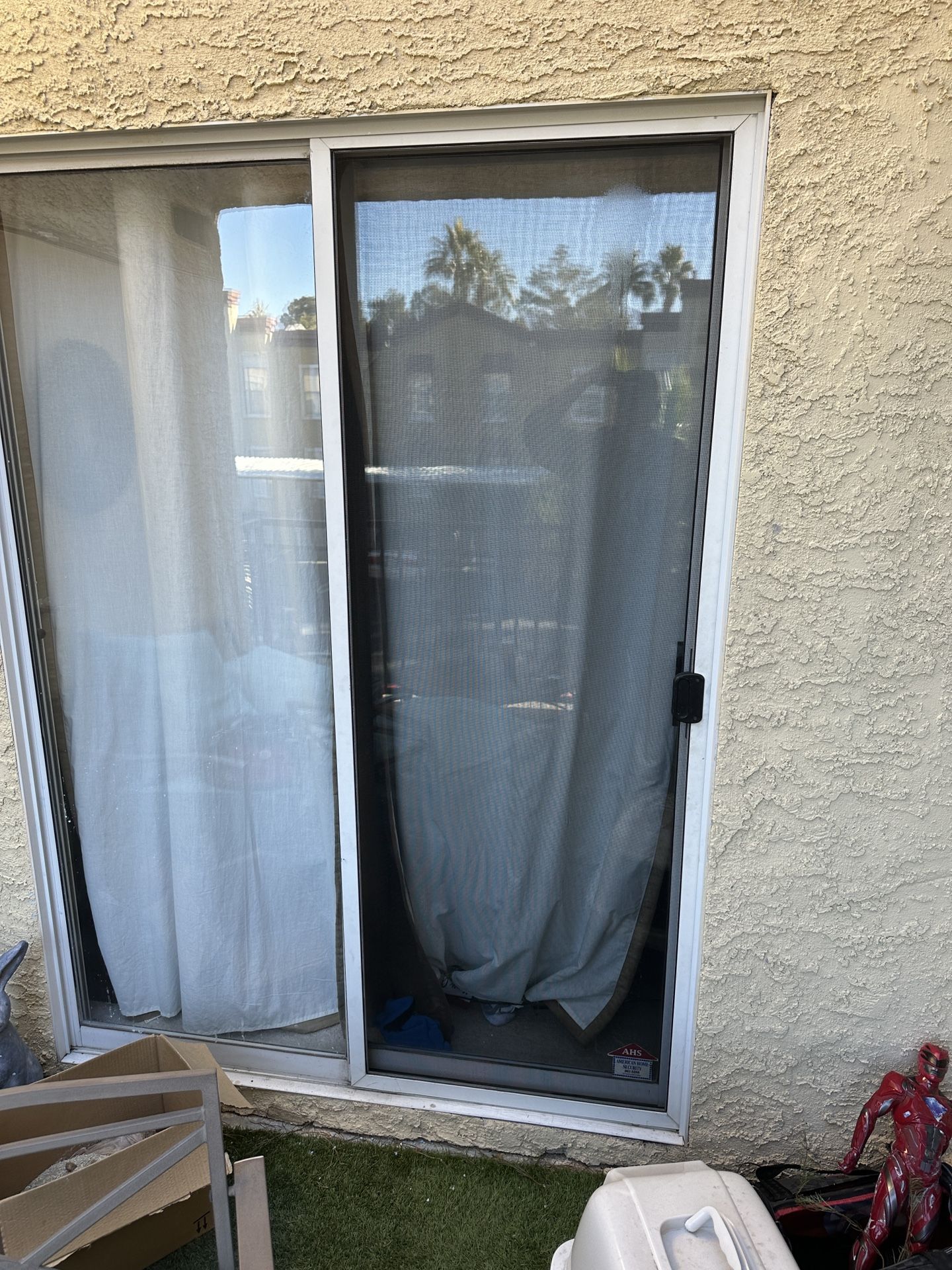 93” height X 36” Wide Sliding Screen Door In Tan color frame