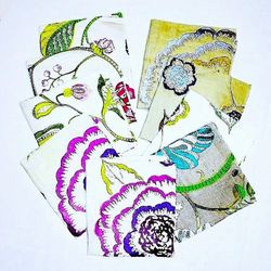 Manuel Canovas  Embroidery Fabric Set Of 9 Remnants
