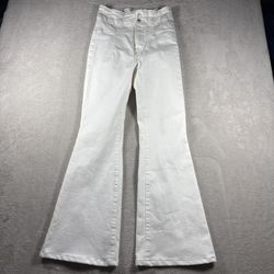 Free People Jeans Women’s 26 White Flare Bell Bottom Denim Festival #2995