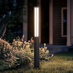 Outdoor Pathway Lights, 92 Inches Tall Bollard Light, 3000K Commercial Landscape Path Lighting, Mordern Led Bollards, IP65 Waterproof Pole Driveway Li
