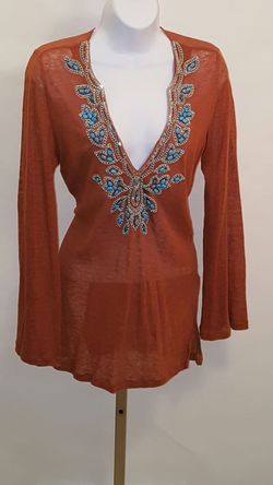 Lovely Top with Beaded Design ...Size XS but runs Larger