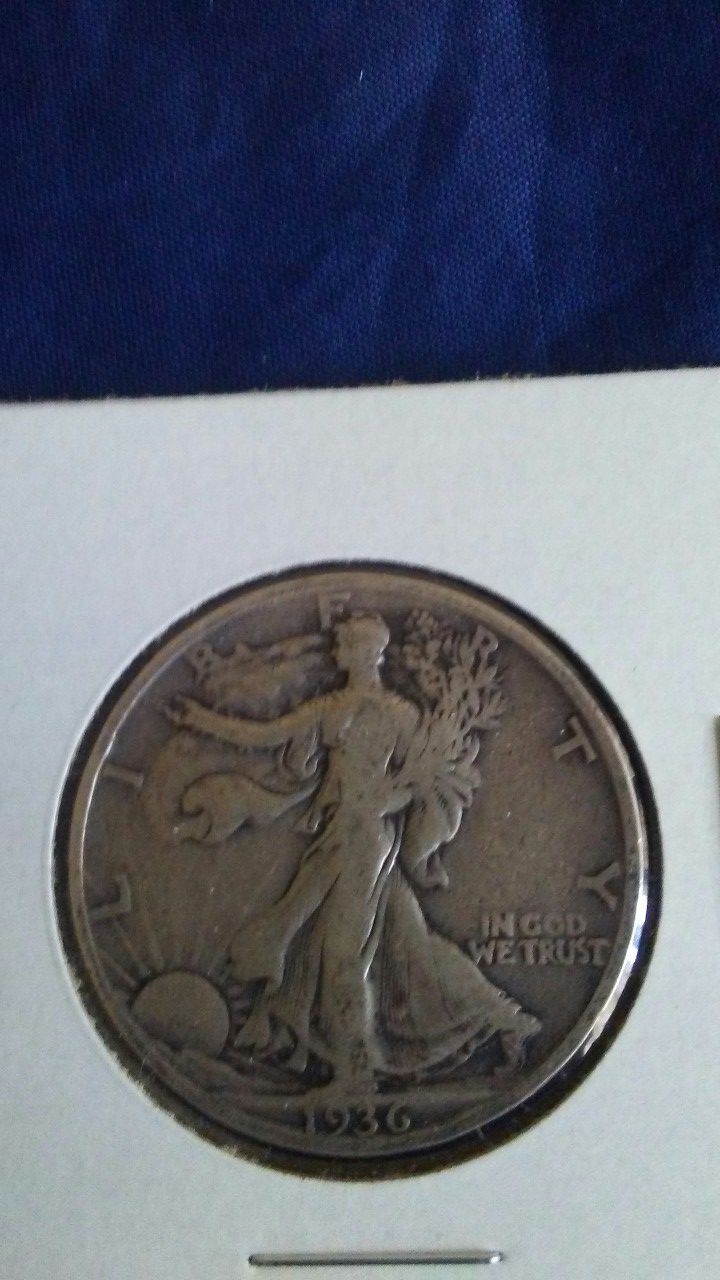SILVER COIN 1936 s Walking Liberty Half Dollar