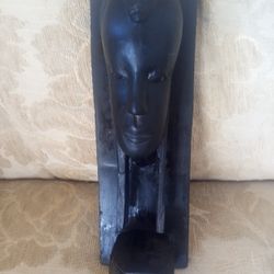 African Statue Ebony Wood Hand Carved 