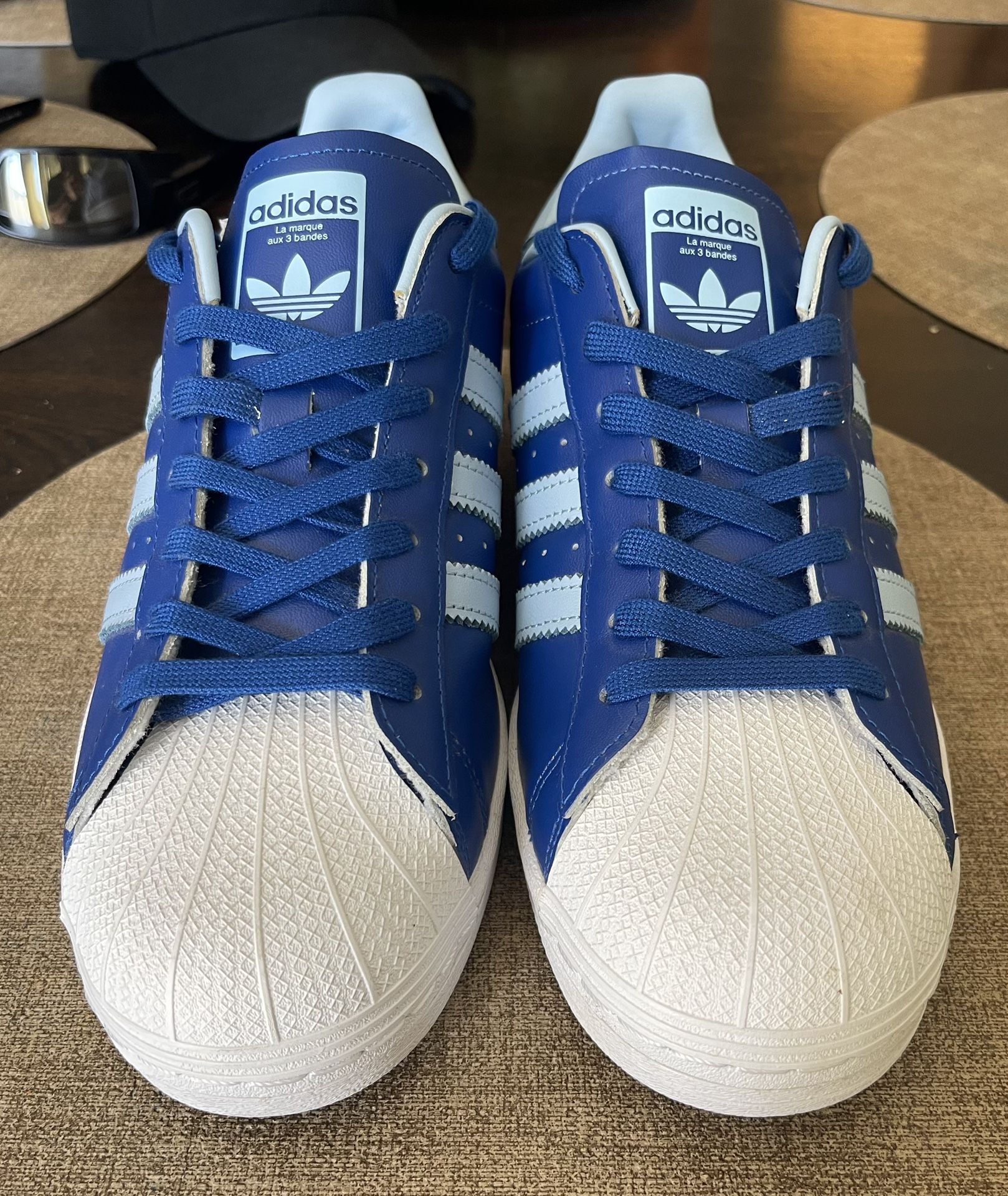 New Adidas Very Rare Blue/Sky Blue Superstar Shoes 9.5 Men’s US