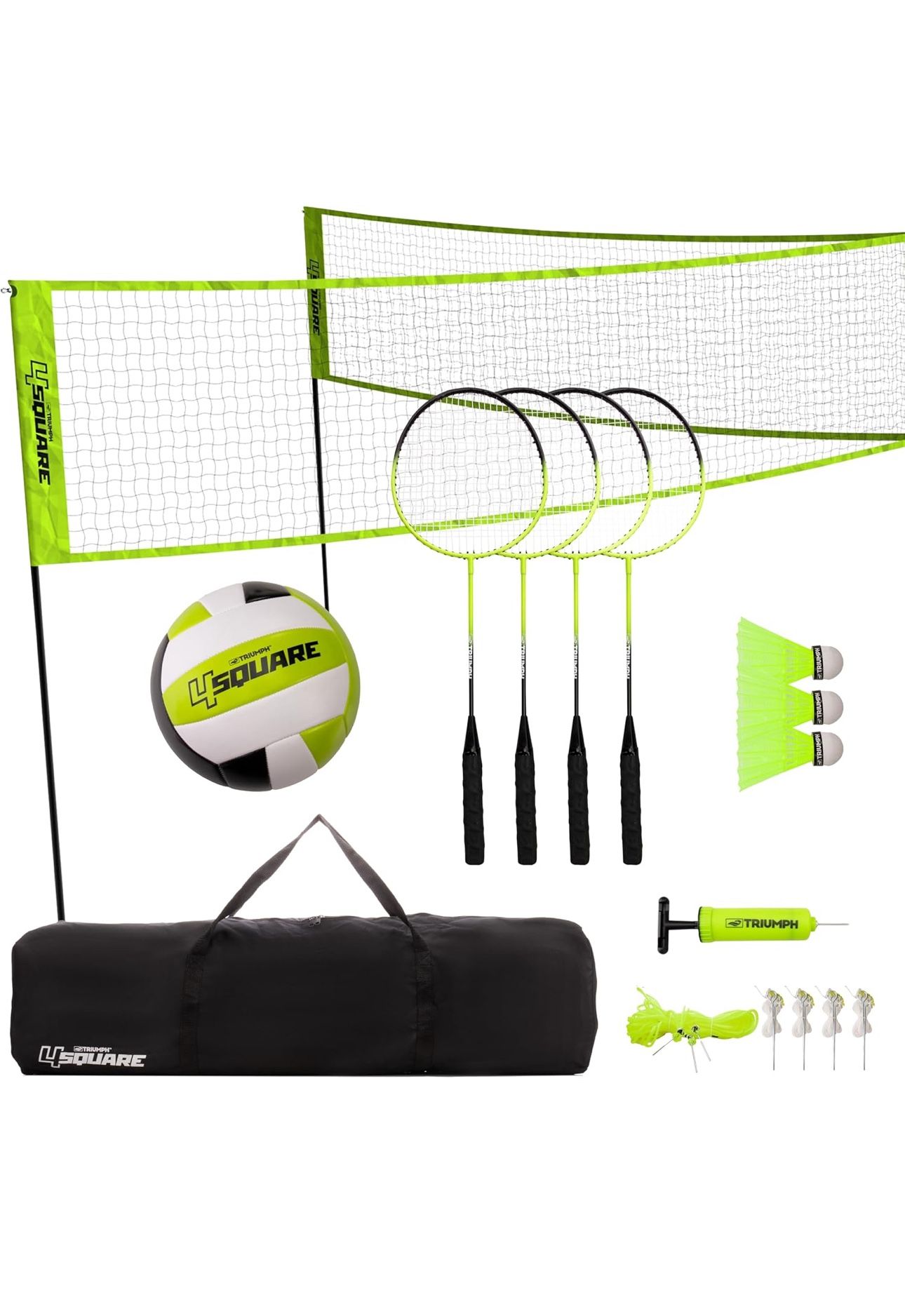 🔥NEW🔥 Triumph Sports 4 Square Volleyball/Badminton Combo Accessories Included