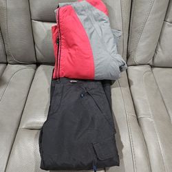 Snow Pants and Jacket Red Black Gray