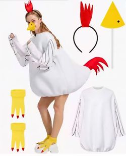 Halloween Funny White Rooster Costume,
