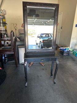 Rustic Mirror and Vanity Table