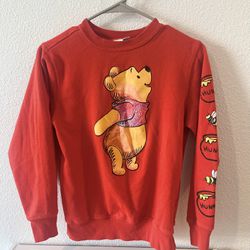 Winnie The Pooh Sweatshirt Hunny Honey Bee Disney Womens XS Top Dark Orange