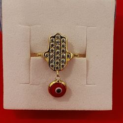 10kt Gold Hamsa Hand Design Ring
