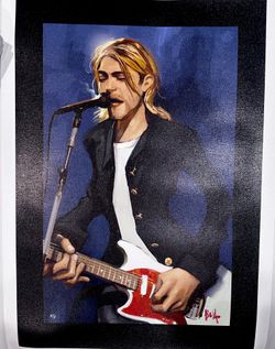 Justin Bua “KURT” Signed Canvas Print (5/5) – 22x14 – With COA – Rare Limited Edition