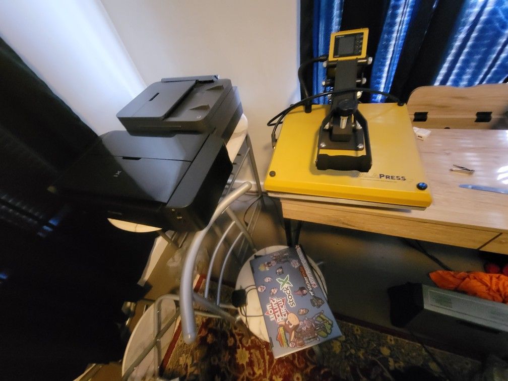 T Shirt Equipment Laptop And 2 Printers 