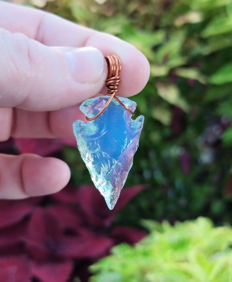Handcrafted Opalite Arrowhead Pendant/Necklace