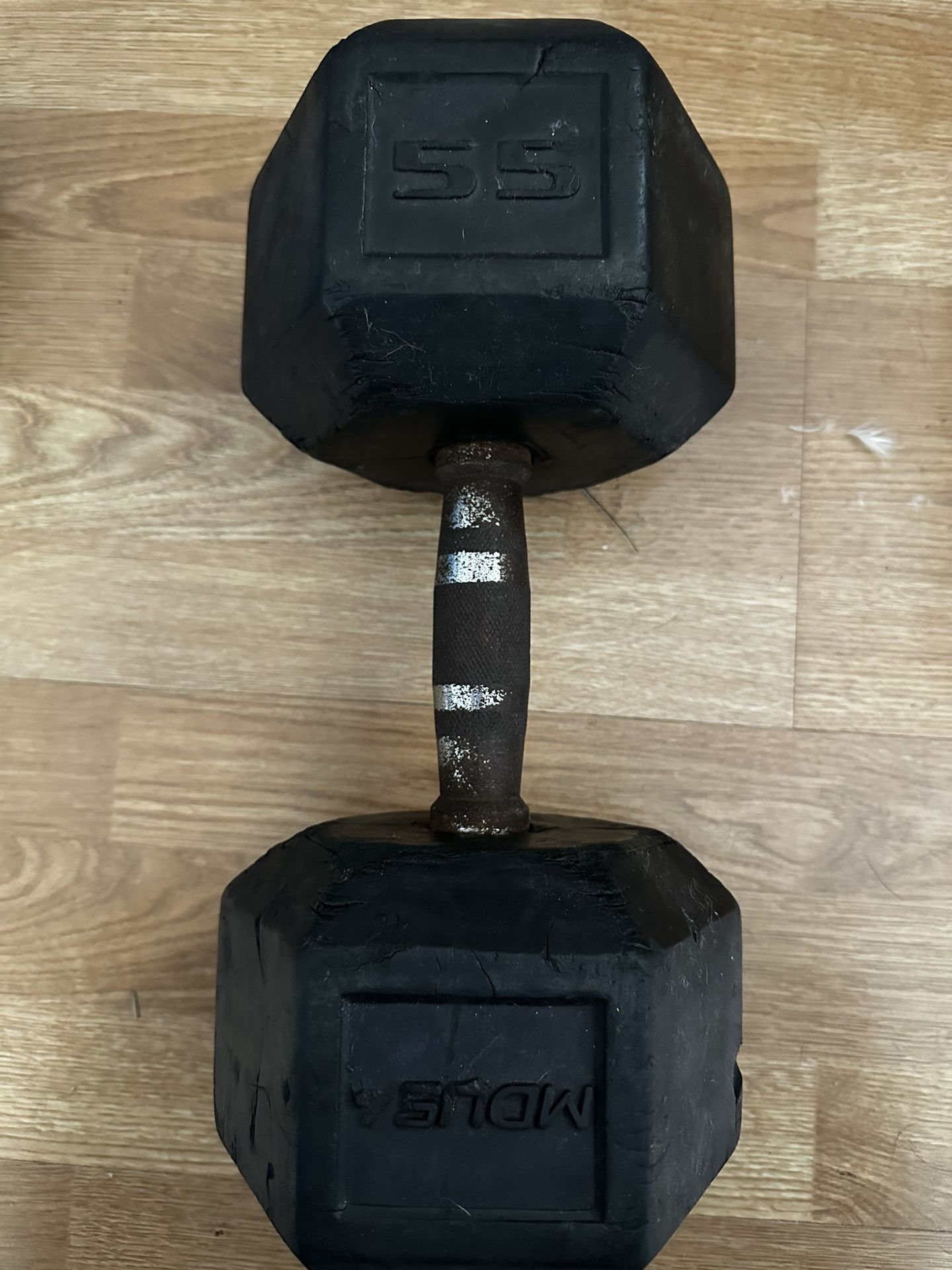 2x 55 lb Hex Dumbbells– Rubber Coated – Solid Grip – Great Deal!