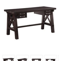 Wooden Desk with Sleek Drawer Storage and Crossed Side Bracing