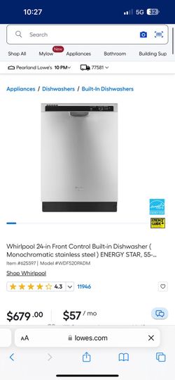 New Whirlpool Dishwasher