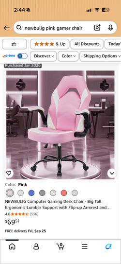 Pink gamer chair