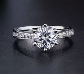 1 Carat Lab Created Diamond Ring Wedding Engagement RING Round Cut Halo 18K White Gold SIZE 6,7,8 Certification Gift Box