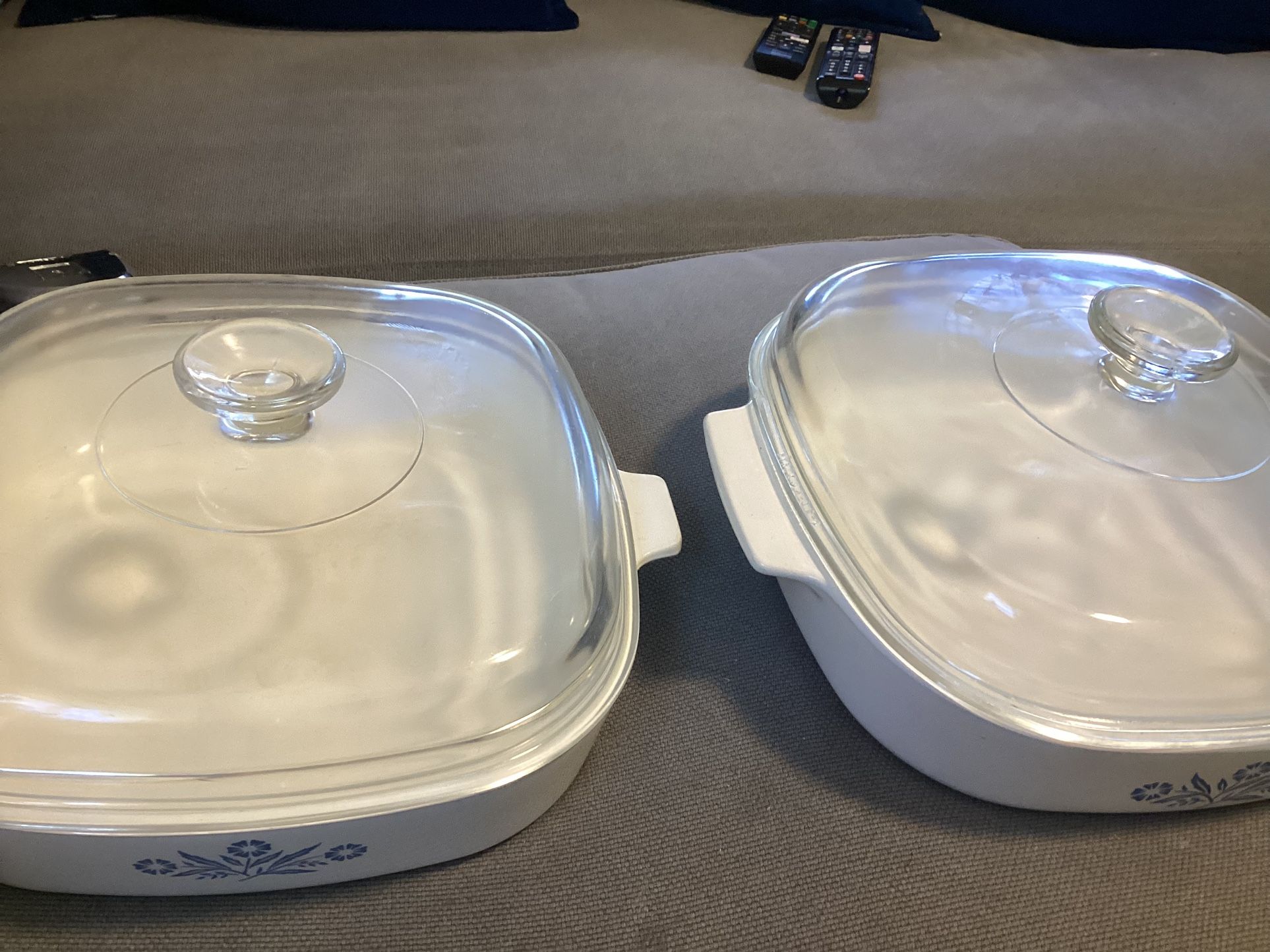 TWO Vintage Corning Ware Blue Cornflower With Lids A-10-B And 2.5 Liter 4 Pcs REDUCED $24.99