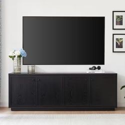 Ormond 69.63 in. Black Grain TV Stand Fits TV's up to 75 in