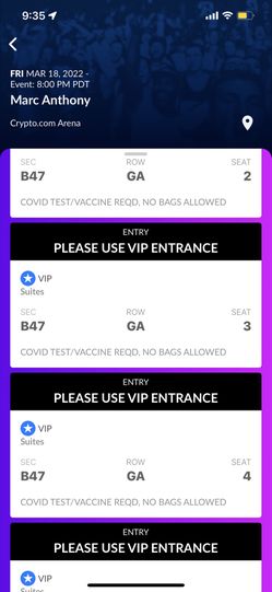 MARC ANTHONY VIP SUITE TICKETS 