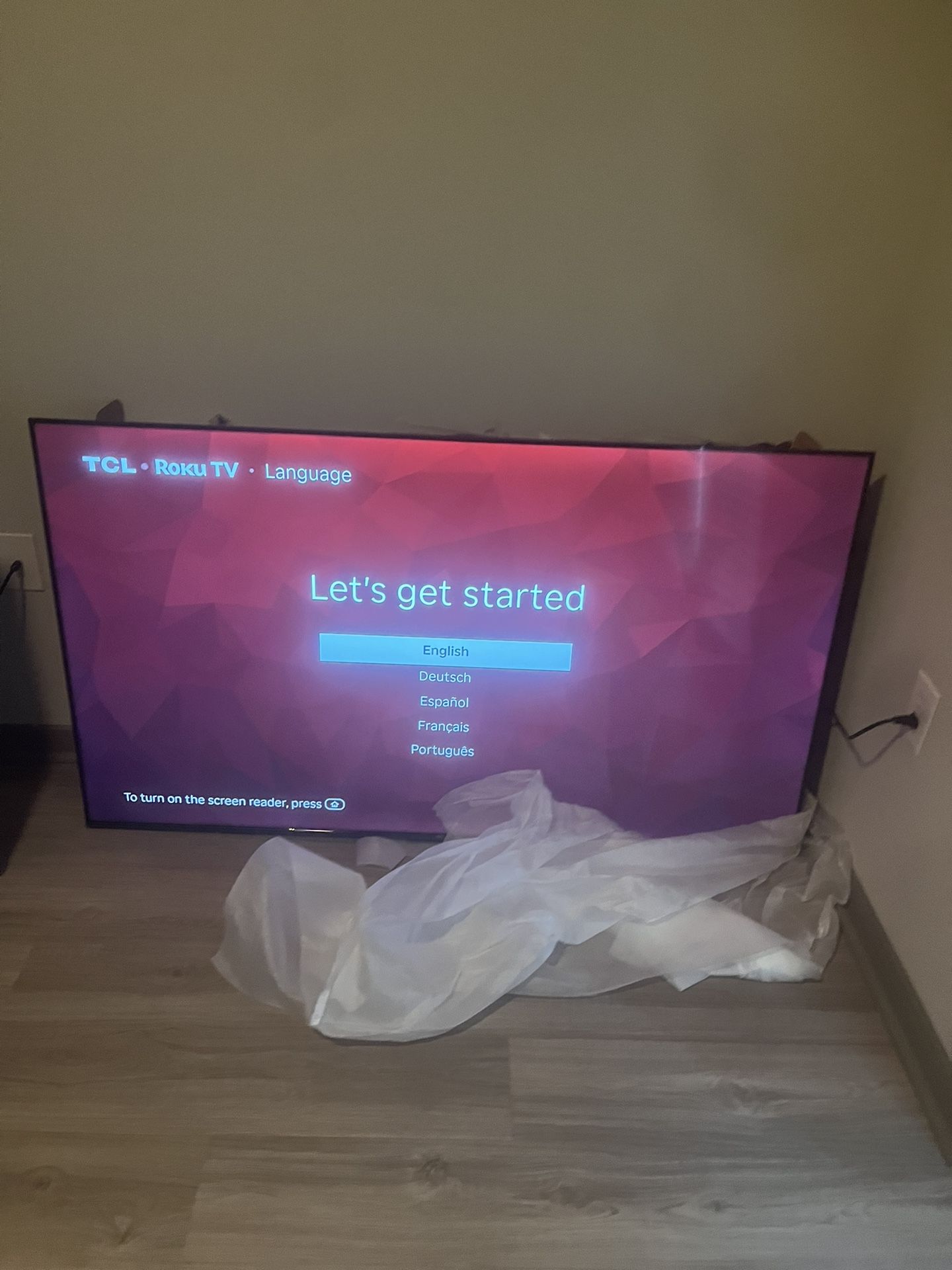 Brand new!!! 65in TCL SMART ROKU TV!!!come with remote and power cord!!!