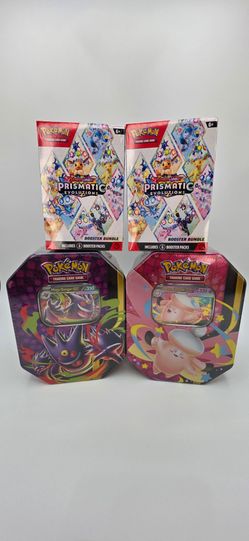 Pokemon - 2 Prismatic Bundles & 2 Mega Moonlit Tins