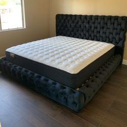New In Box King Bed Frame +Mattress (Read Description Below)