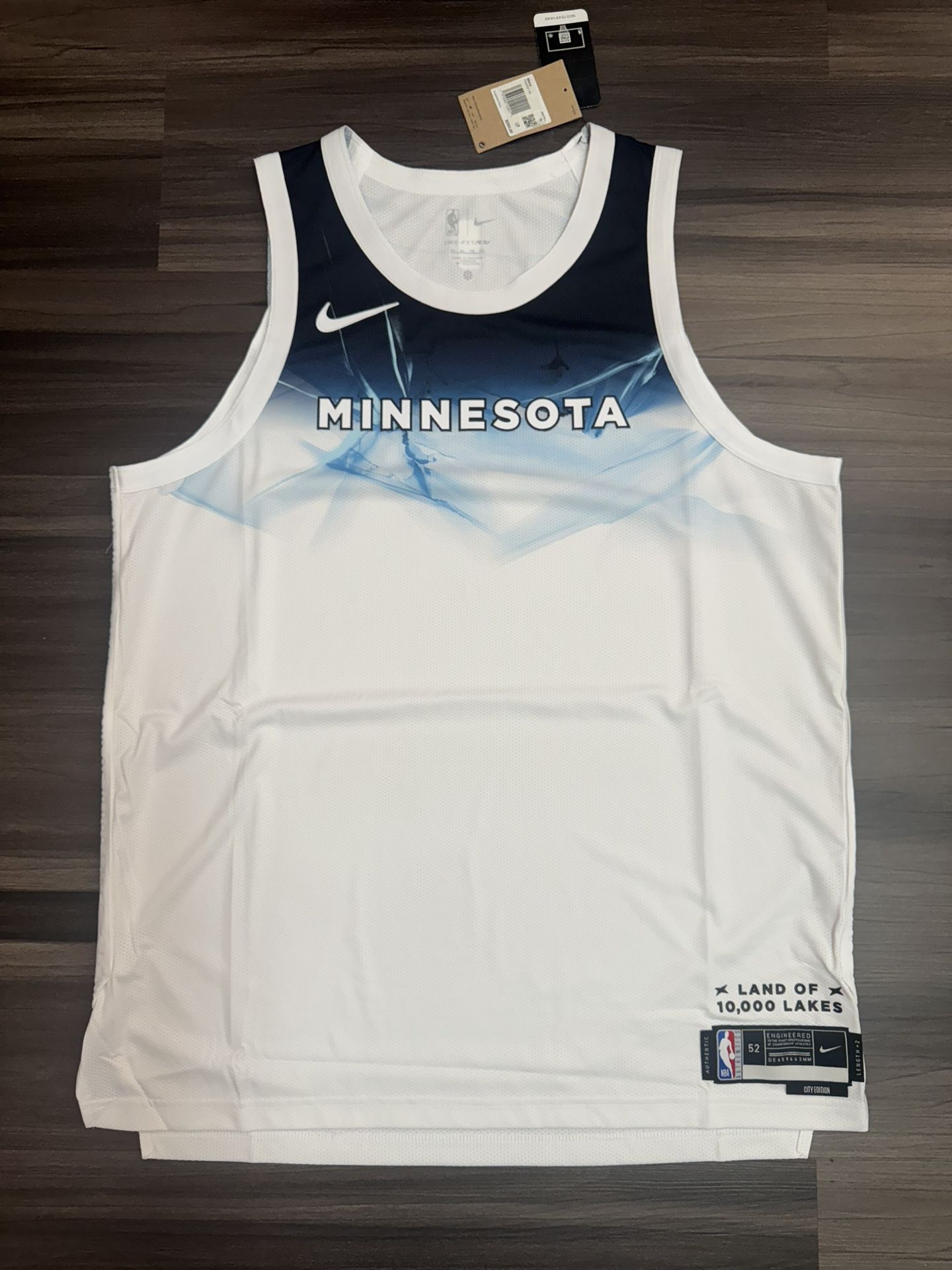 Minnesota Timberwolves Authentic Player City Edition Jersey Length +2 Size 52 XL