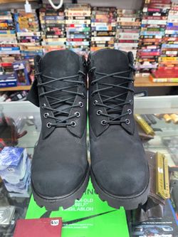 Timberland Men's Premium 6-Inch Waterproof Boots Black Nubuck Leather Size 8.5
