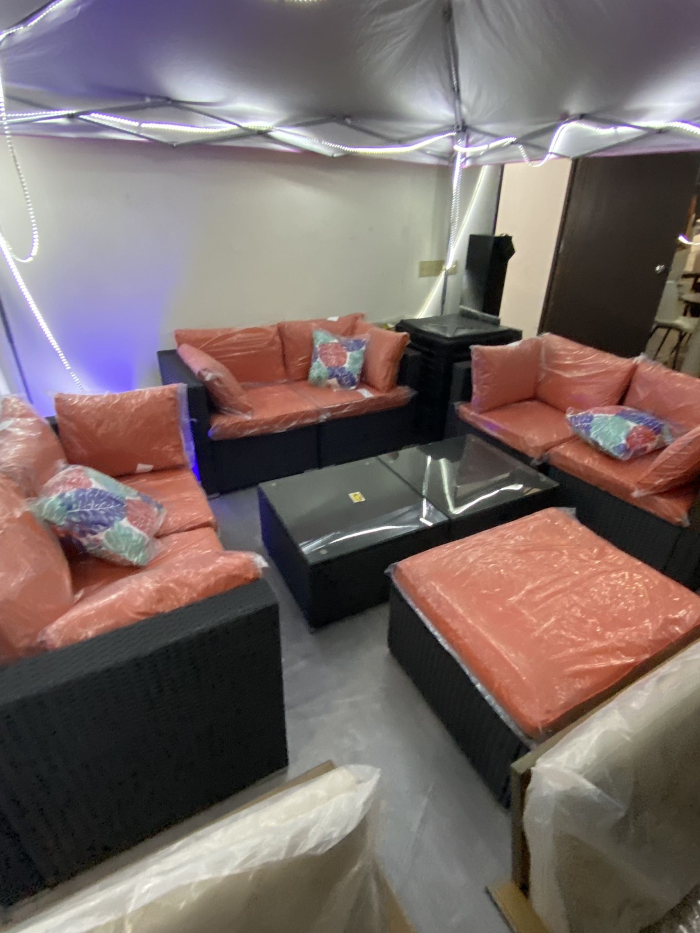 No Assemble Require!!! New 11 Pieces Wicker Outdoor Patio Furniture set Sectional Sofa Set ottoman table