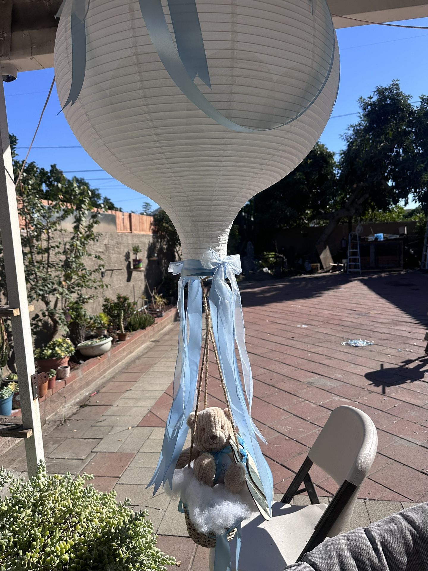 Canasta Con Globo Y Oso Para Baby Shower
