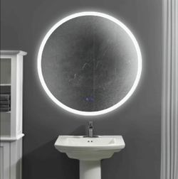 32x32 Round LED Backlit Bathroom Mirror