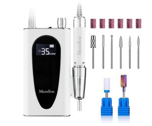 MelodySusie Clip-On Cordless Nail Drill 35,000 RPM MM400C for Nail Tech 15+H Battery Life, 400 gf-cm Torque, Low Heat & Vibration, Metallic Texture, A