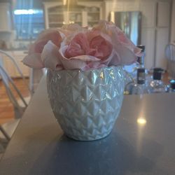 Iridescent Vase Of Roses 