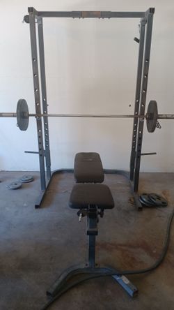 Bench and squat rack