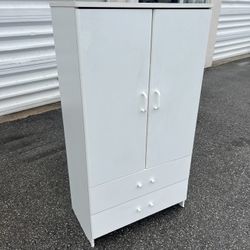 White Double Drawer Doored Garage Supply General Storage Cabinet Chest!  29.5x16.5x54.5in