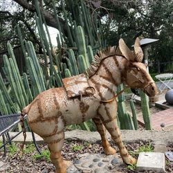 Metal Donkey Statue For outdoor Yard Garden Home Property Land Decor