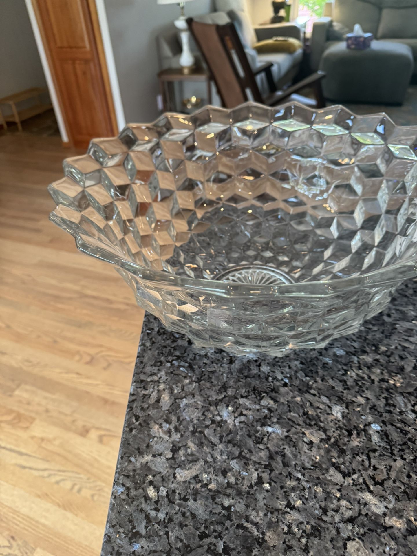 antique large crystal bowl