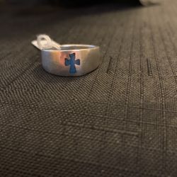 Sterling silver cross ring size 8 3/4