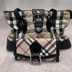 Burberry Womens Bag with Multi Color Stripes 