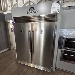FORNO 60” Twin Refrigerator And Freezer W/ Grill Trim Kit