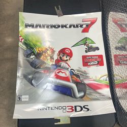 Nintendo 3DS Mario Kart 7 Promotional Retail Poster Advertisement 36”x30”