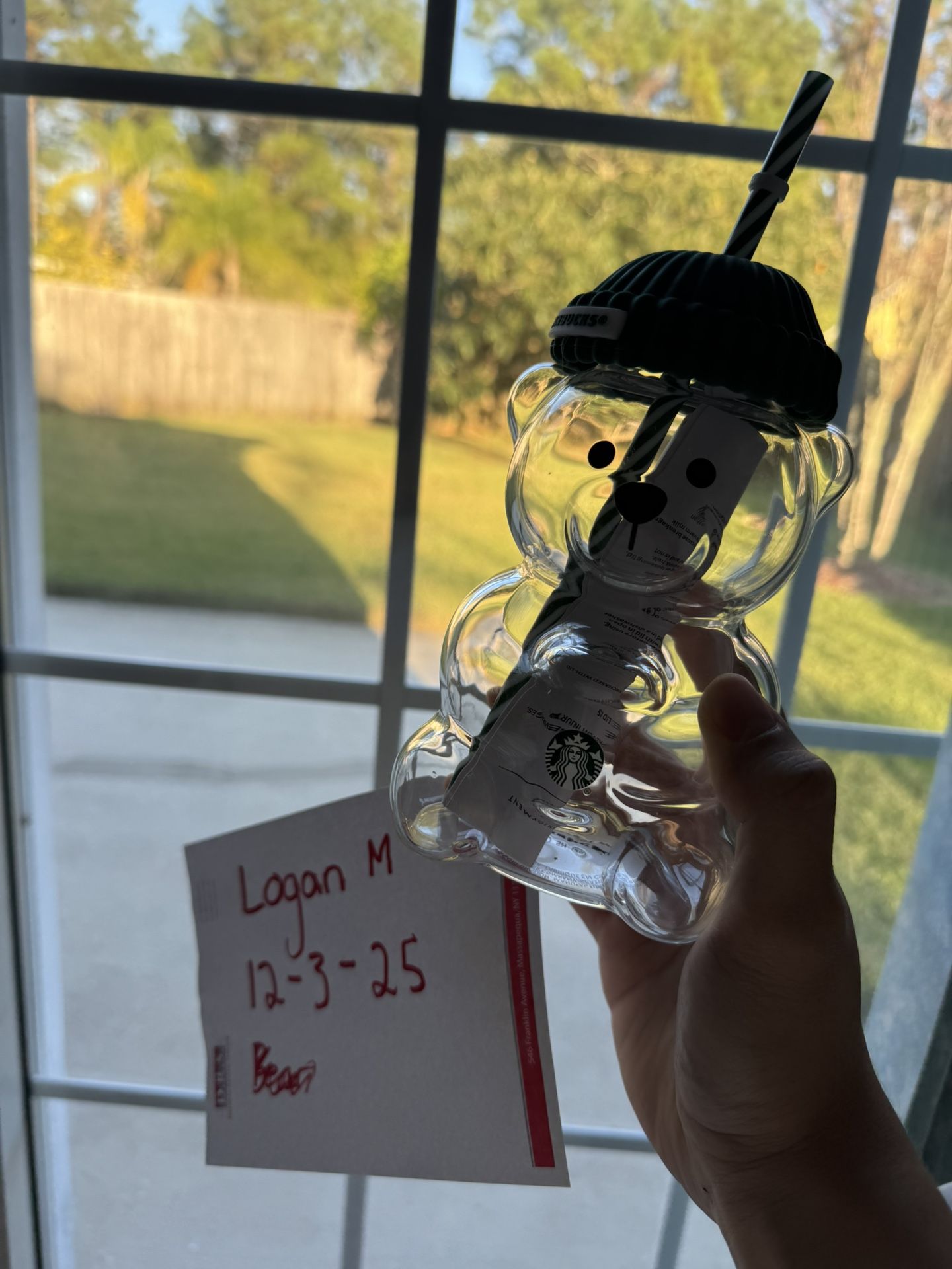 Starbucks glass bear cup