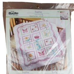 
Bucilla Baby Stamped Cross Stitch Crib Cover “Sophie” #43902 New