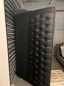 Cal king Bed Frame& Headboard W/ Hybrid Memory Foam Mattress
