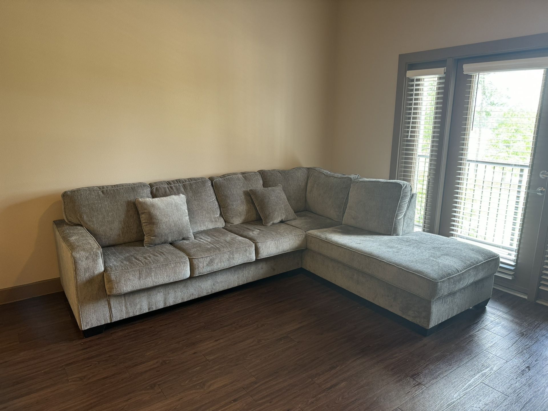 Gray Sectional Polyester Couch