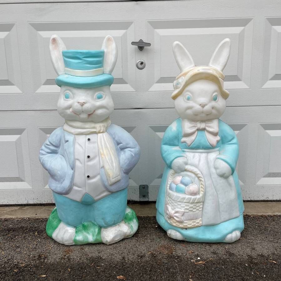 Vintage Easter Bunny Rabbit Blow Molds