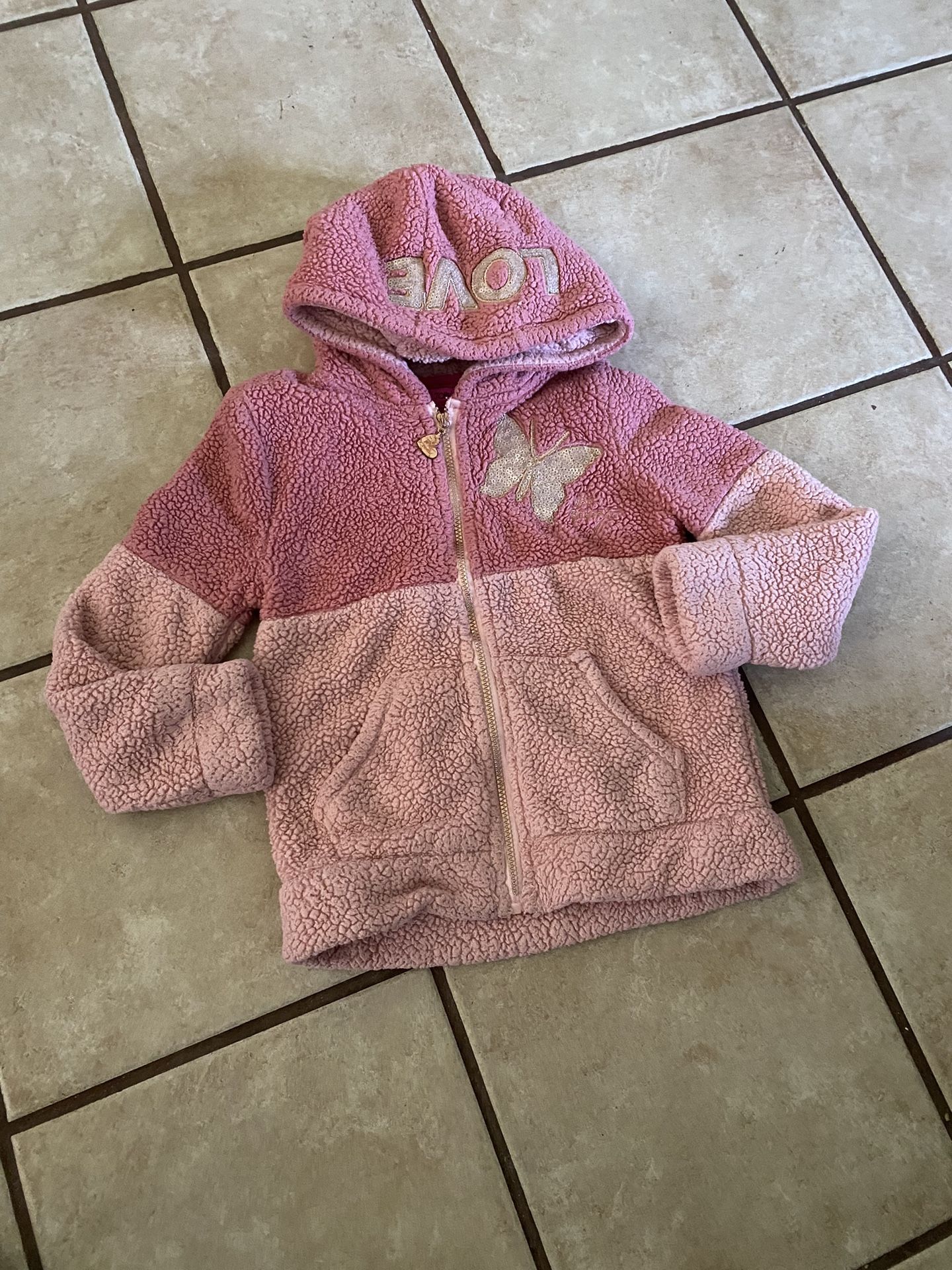 Girls Betsey Johnson Fleece Hoodie Jacket Size Small (7-8)